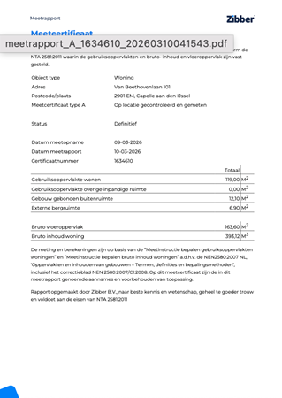 Floorplan - Van Beethovenlaan 101, 2901 EM Capelle aan den IJssel